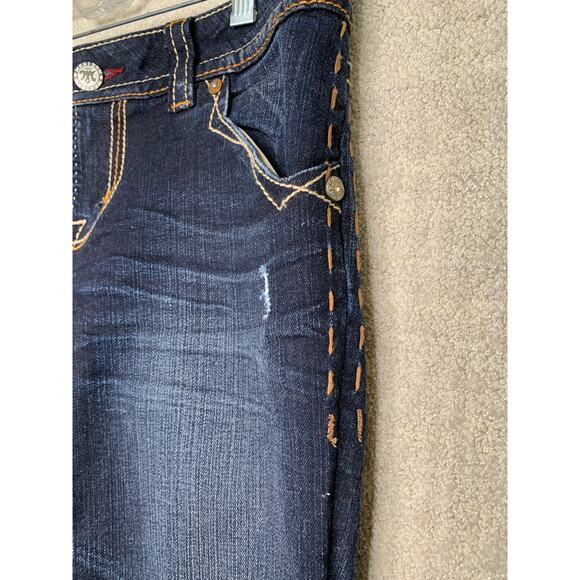 MEK Denim Jeans Capri Pants Womens‎ 32 x 23 Dark Wash New Mazatlan Embroidered - Picture 7 of 11